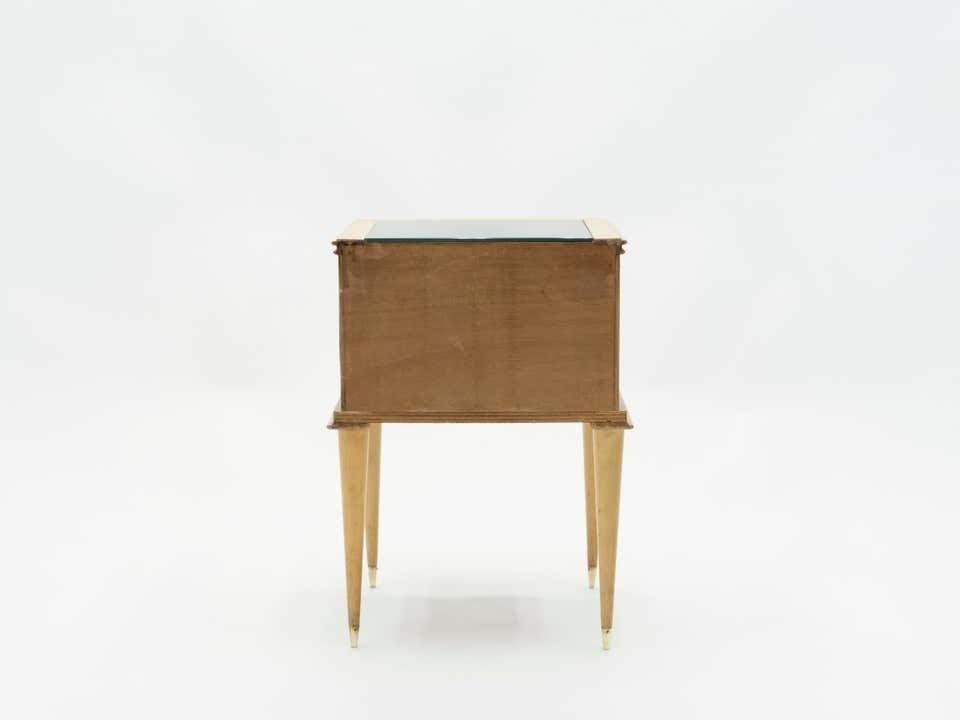 Mobilier Tables de chevet françaises en sycomore, 2 tiroirs, attribuées à Suzanne Guiguichon, années 1950 photo