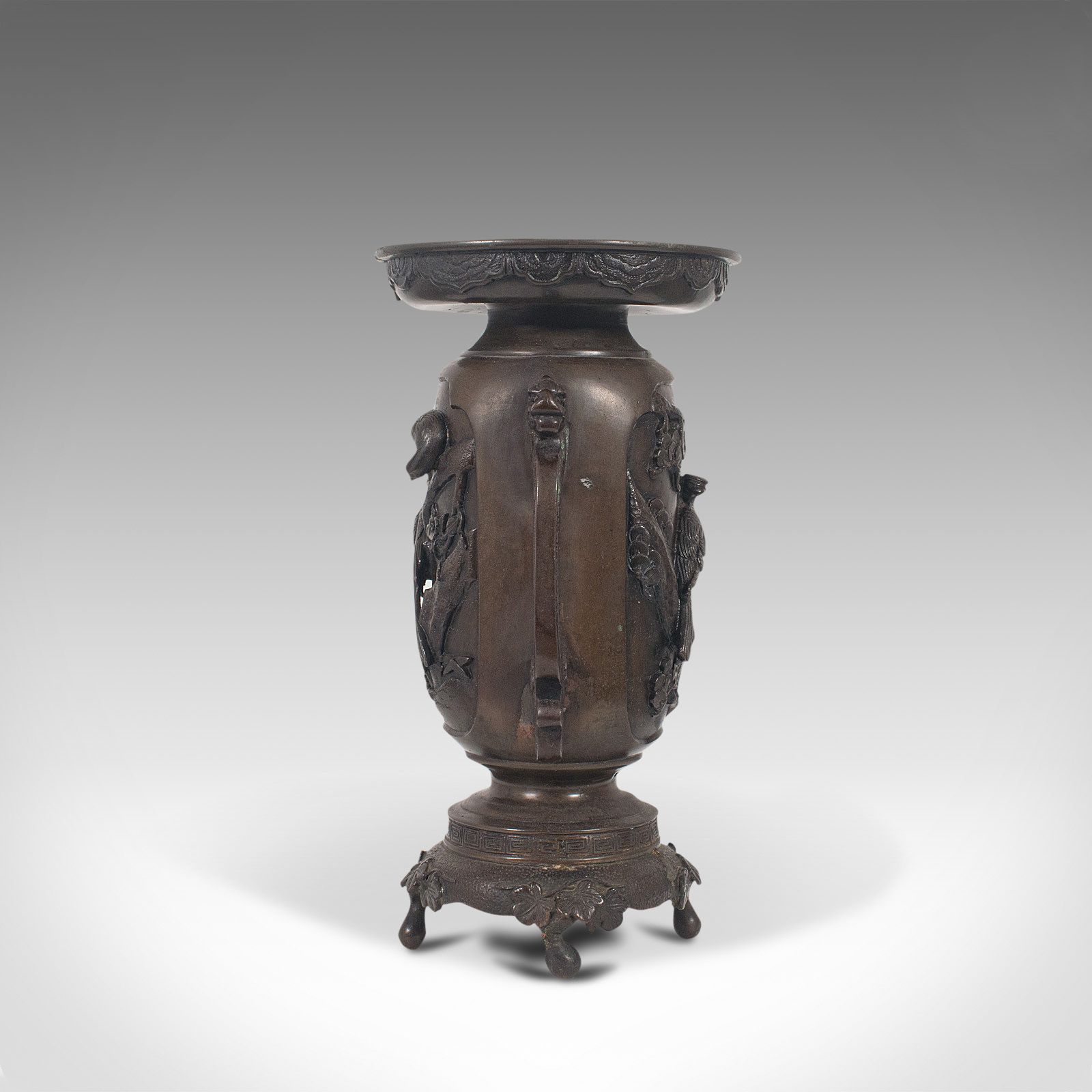Antique Decorative Vase, Japanese, Bronze, Meiji Period, Late 19th, Circa 1900 photo 1695.0