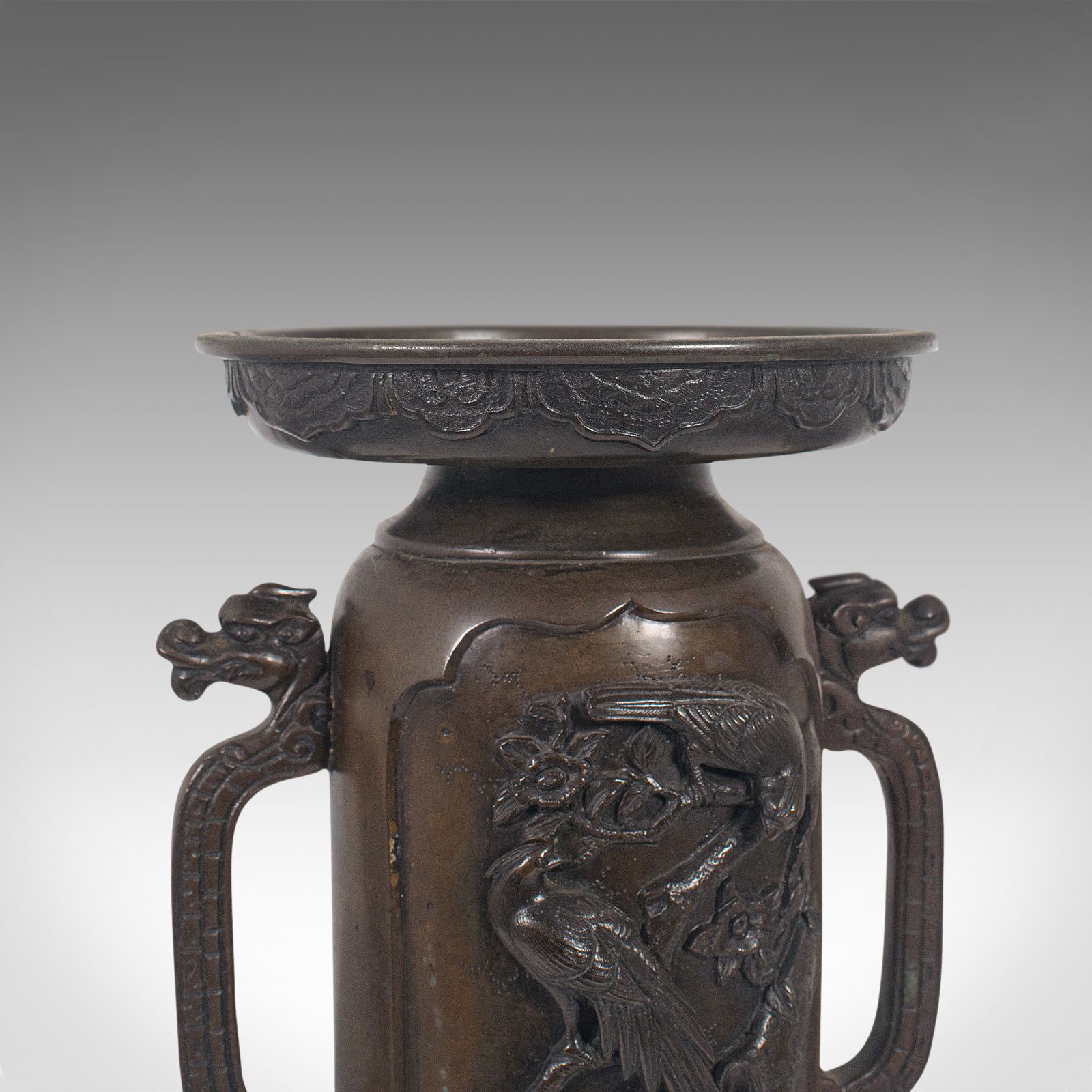 Antique Decorative Vase, Japanese, Bronze, Meiji Period, Late 19th, Circa 1900 photo buy