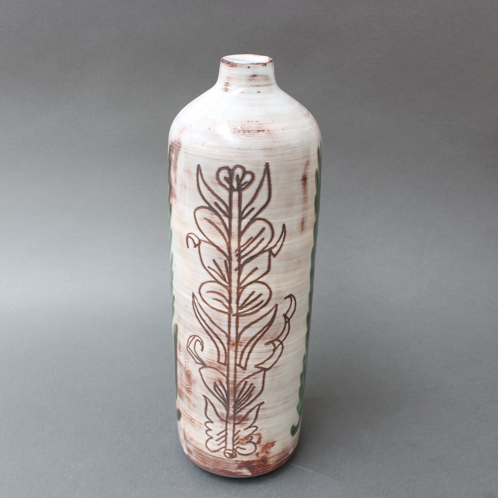 Vintage French Ceramic Flower Vase By Michel Barbier (Circa 1960s) photo vinterior