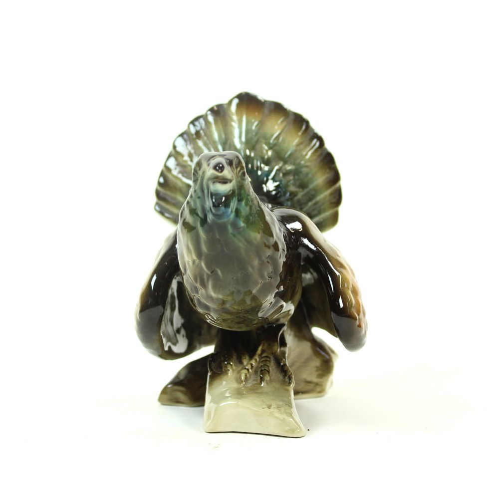 Midcentury Moorcock Porcelain Sculpture By Royal Dux, Czechoslovakia photo furniture