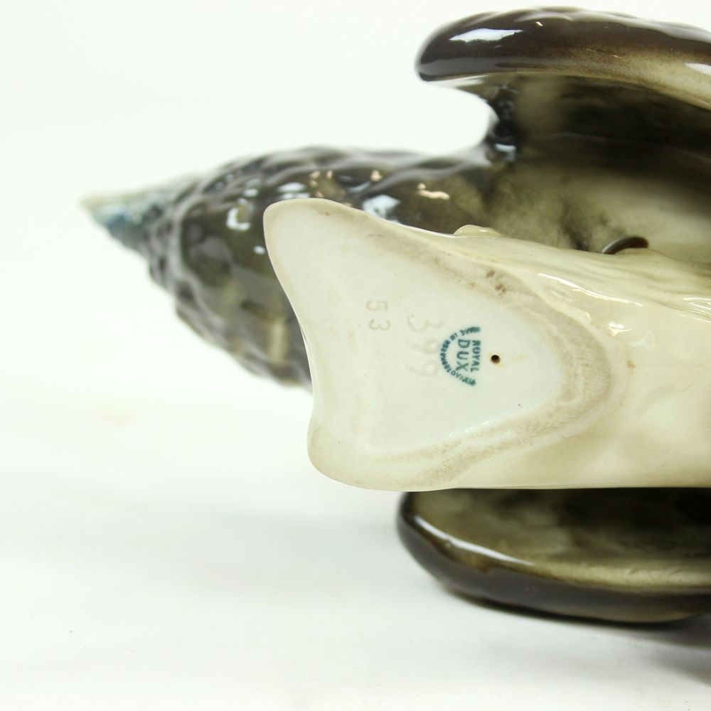 Midcentury Moorcock Porcelain Sculpture By Royal Dux, Czechoslovakia photo vintage