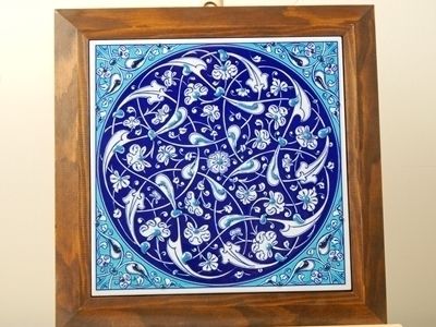 Handmade Turkey, Kutahya Pottery, Tiles, Ceramic Paintings, Picture Frame Q, Free Shipping photo furniture