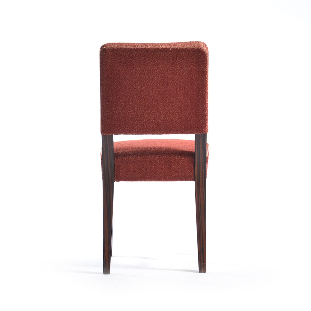 Art Deco Dining Chair In Veneer And Original Fabric, Czechoslovakia, 1940s photo vinterior