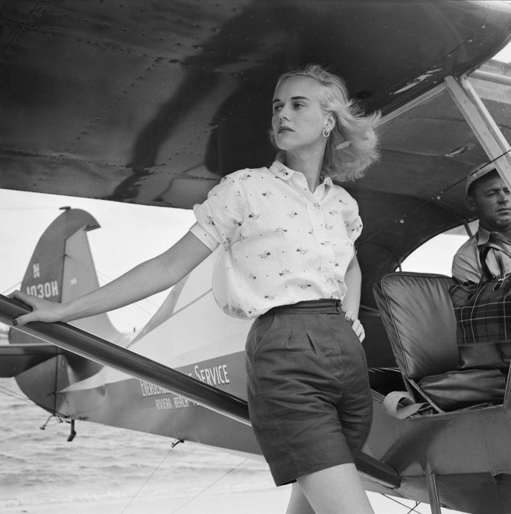 Slim Aarons 'Seaplane At Palm Beach' 1955 Silver Gelatin Print Framed In White photo furniture
