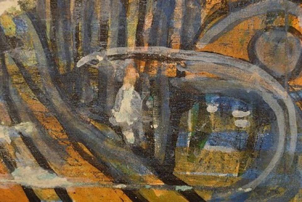 Ivy Lysdal, Acrylic On Canvas, Abstract Modernist Painting, Late 20th Century photo for sale