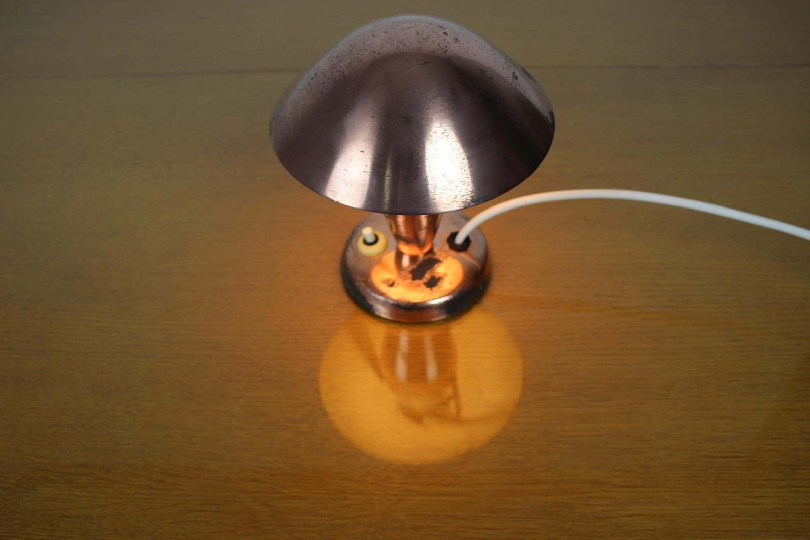 Art Deco Chrome Bauhaus Table Lamps, 1930s photo vintage