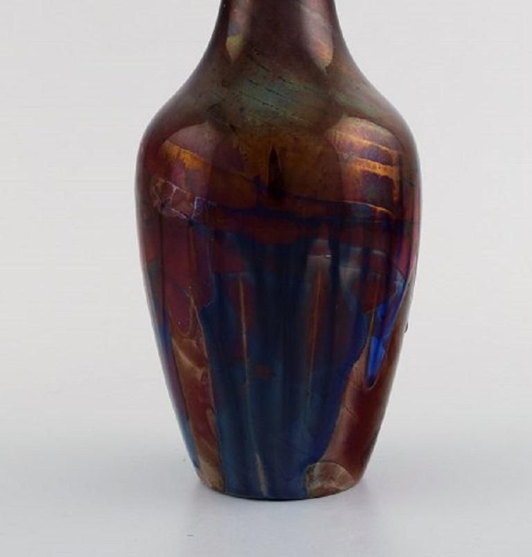 Karl Hansen Reistrup For Kähler, Antique Vase In Glazed Ceramics, 1890s photo vinterior