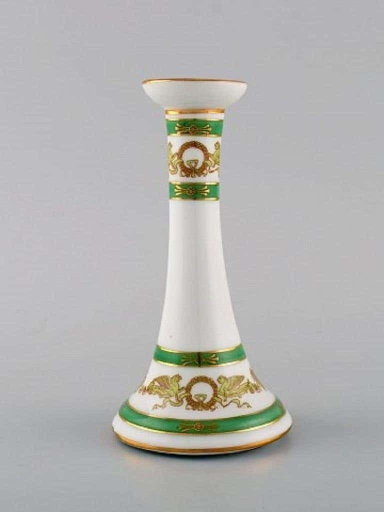 Limoges, France, Two Candlesticks And A Dish In Hand Painted Porcelain photo Home Decor
