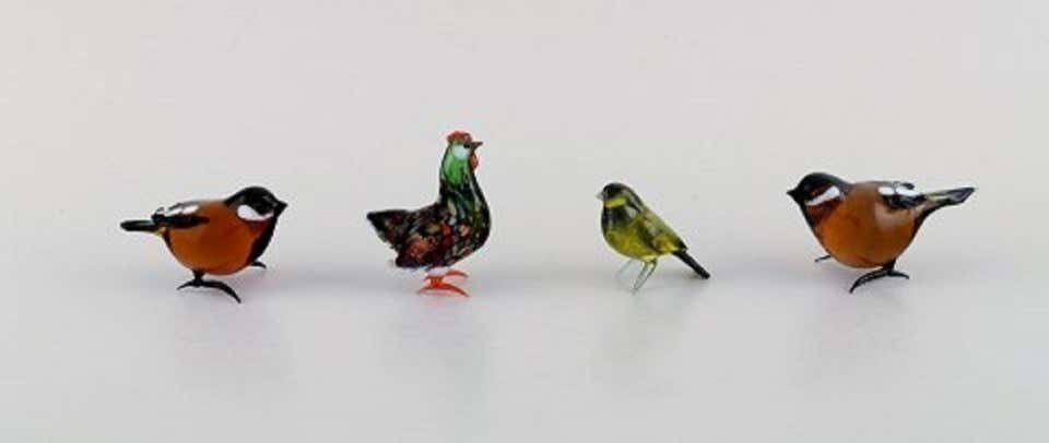 Swedish Art Glass, 11 Miniature Figures In The Form Of Birds, 1970s 1980s photo for sale