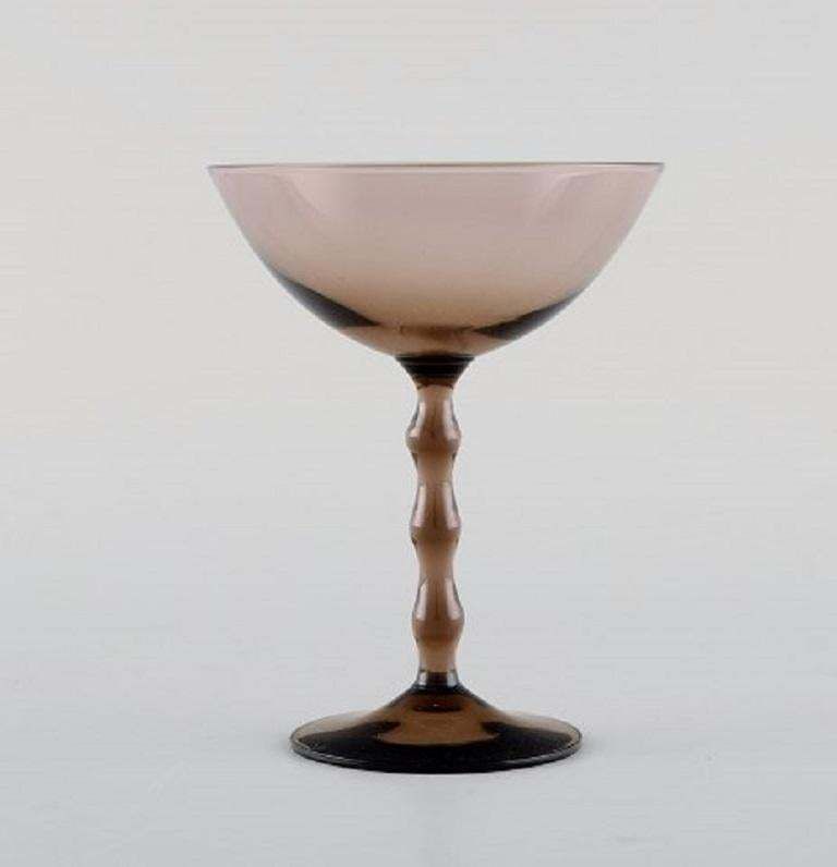 Service à liqueur Art déco en verre soufflé bouche fumé, Simon Gate pour Orrefors photo vinterior