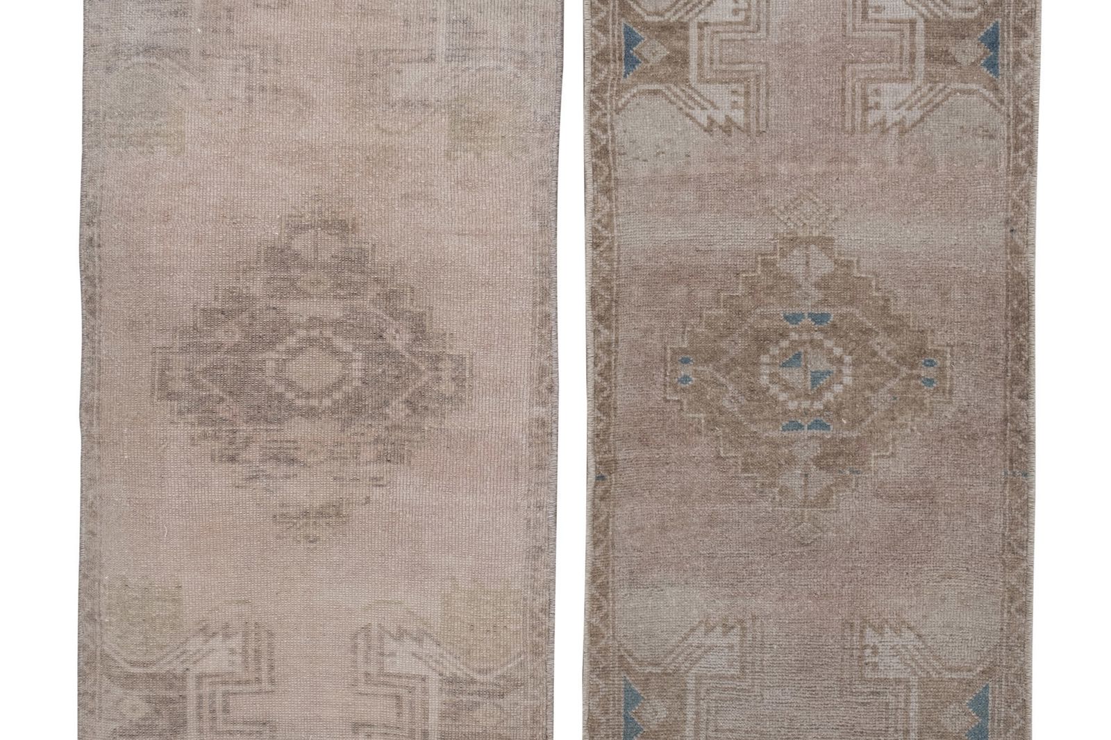 Set Of Two Yastik Rug Distressed Low Pile Petite Rug Faded Mat 48 X 116   46 X 110 Cm photo buy