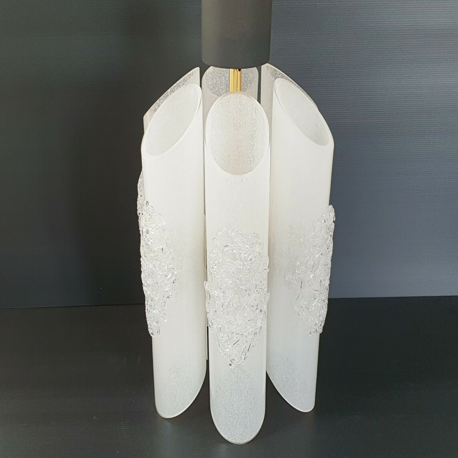 Magnificent Vintage Italian Chandelier 1960 1970 Glass Murano Brass Steel 60s 70s