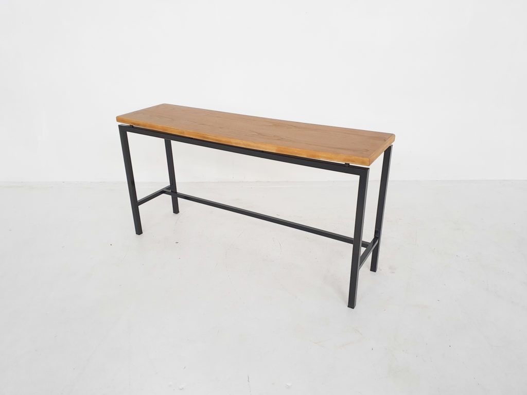 Mid Century Teak And Metal Side Table, The Netherlands 1960s photo for sale
