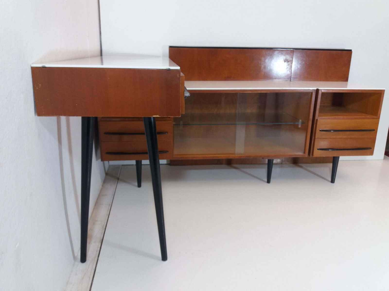 2986.0 Composition Chest Of Drawer And Writing Desk Designed By Mojmít Požár, 1960s photo