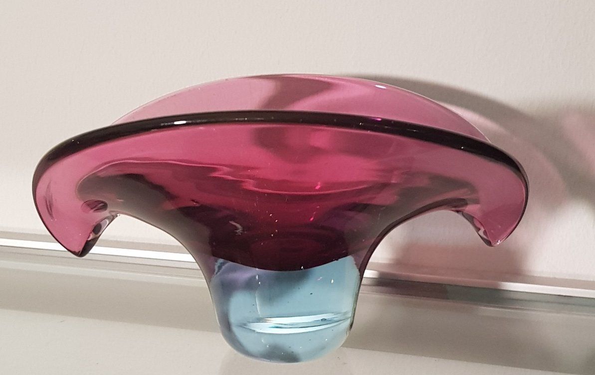 Sommerso Vase In Pink And Blue Made Of Murano Glass, 1950s photo Home Decor