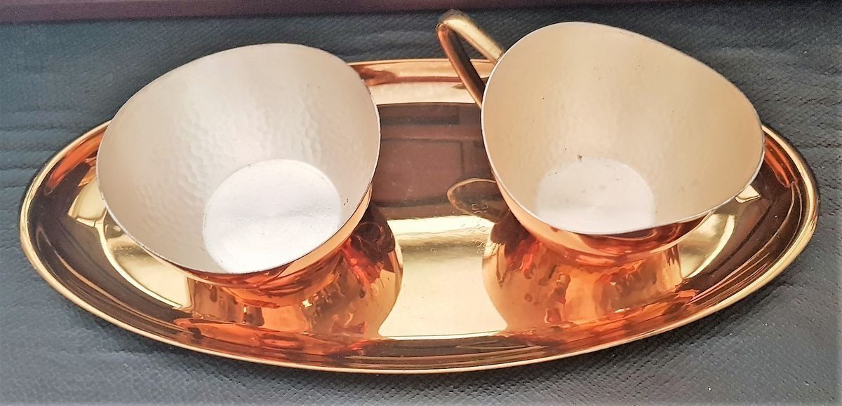 Copper Sugar And Cream Container Set, 1960s, Set Of 3 photo furniture