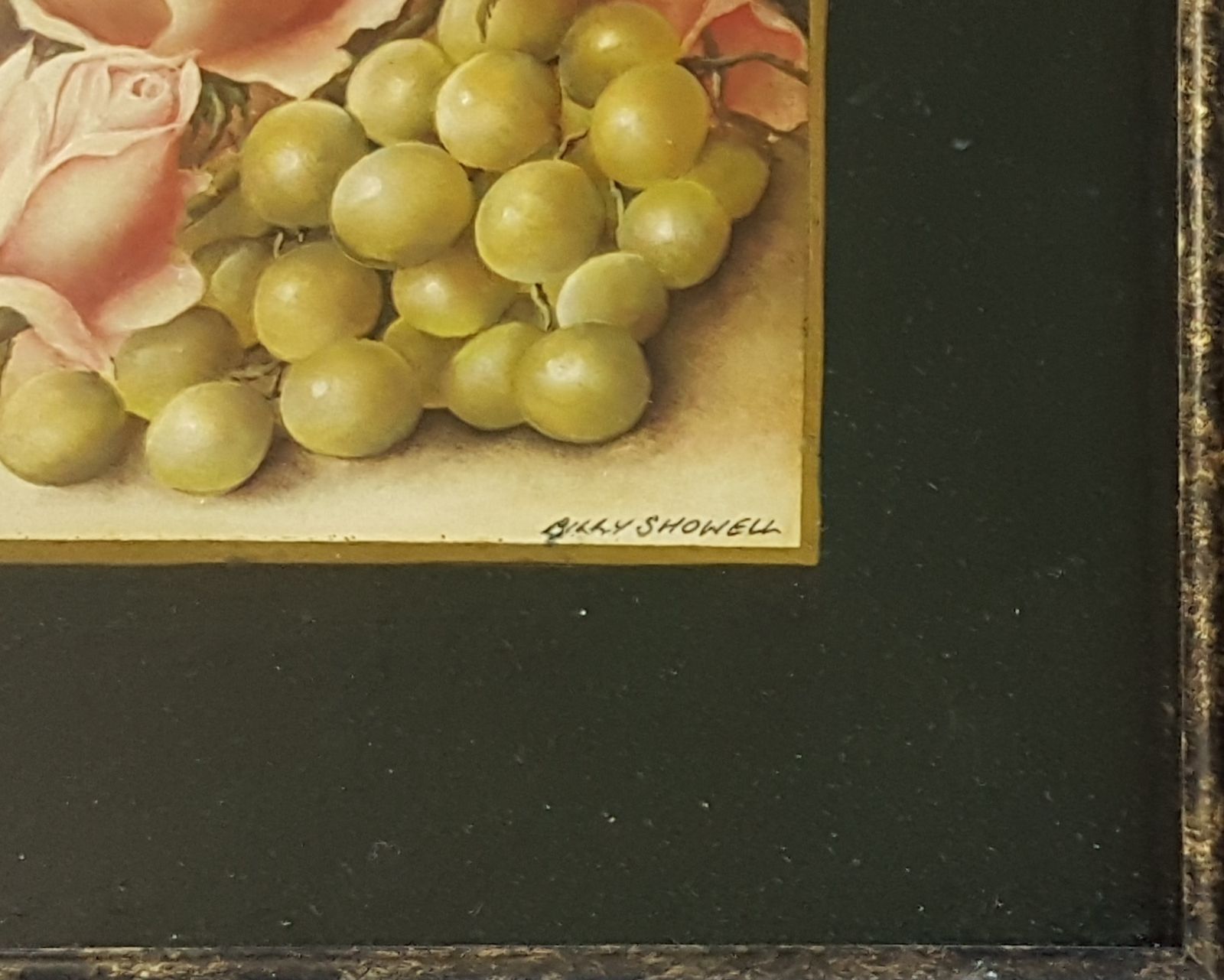 Oil On Board By Billy Showell. Still Life Fruit And Flowers photo for sale