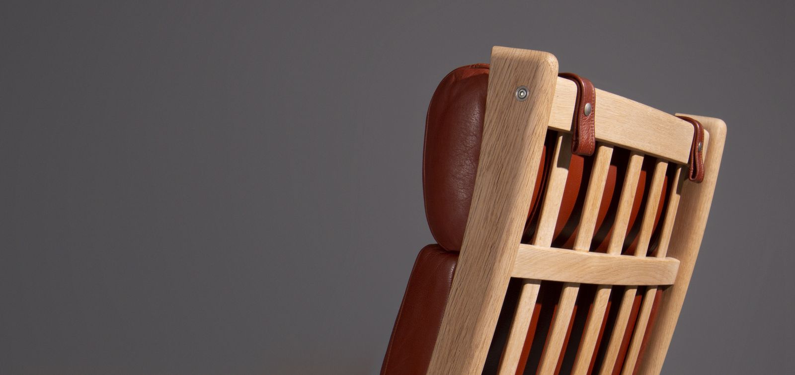 Hans J. Wegner Armchair Model Ge265, Reddish Brown Leather photo vinterior