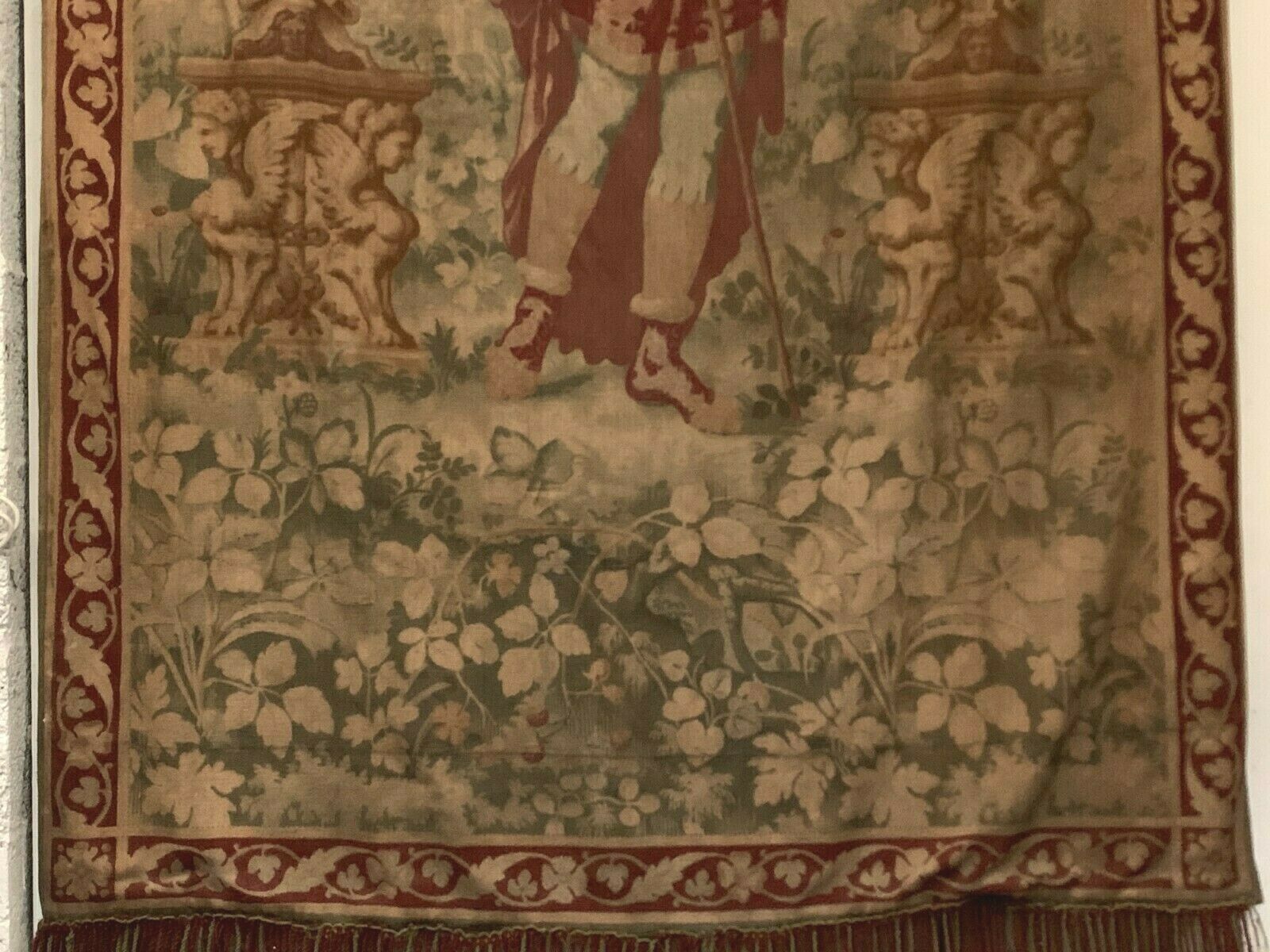 Renaissance Style Tapestry Decor Of A Character Under A 20th Century Arch photo vintage