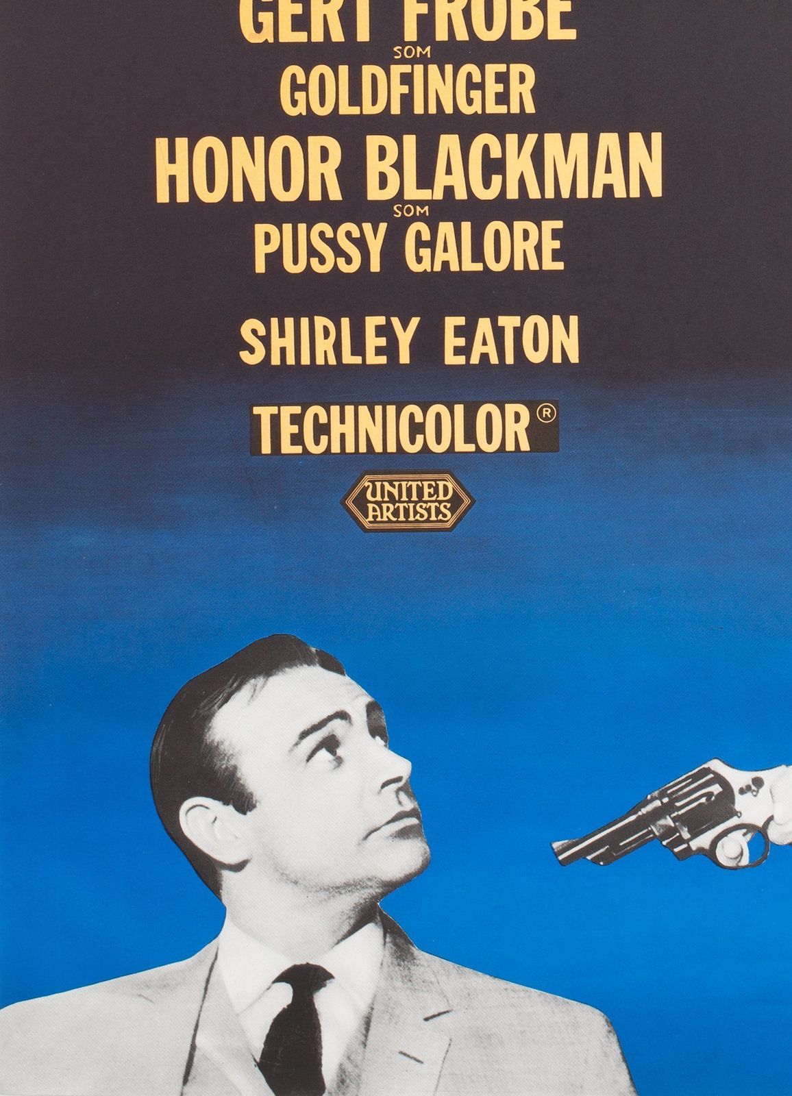 Goldfinger R1967 Swedish Film Movie Poster, Aberg   James Bond photo Art