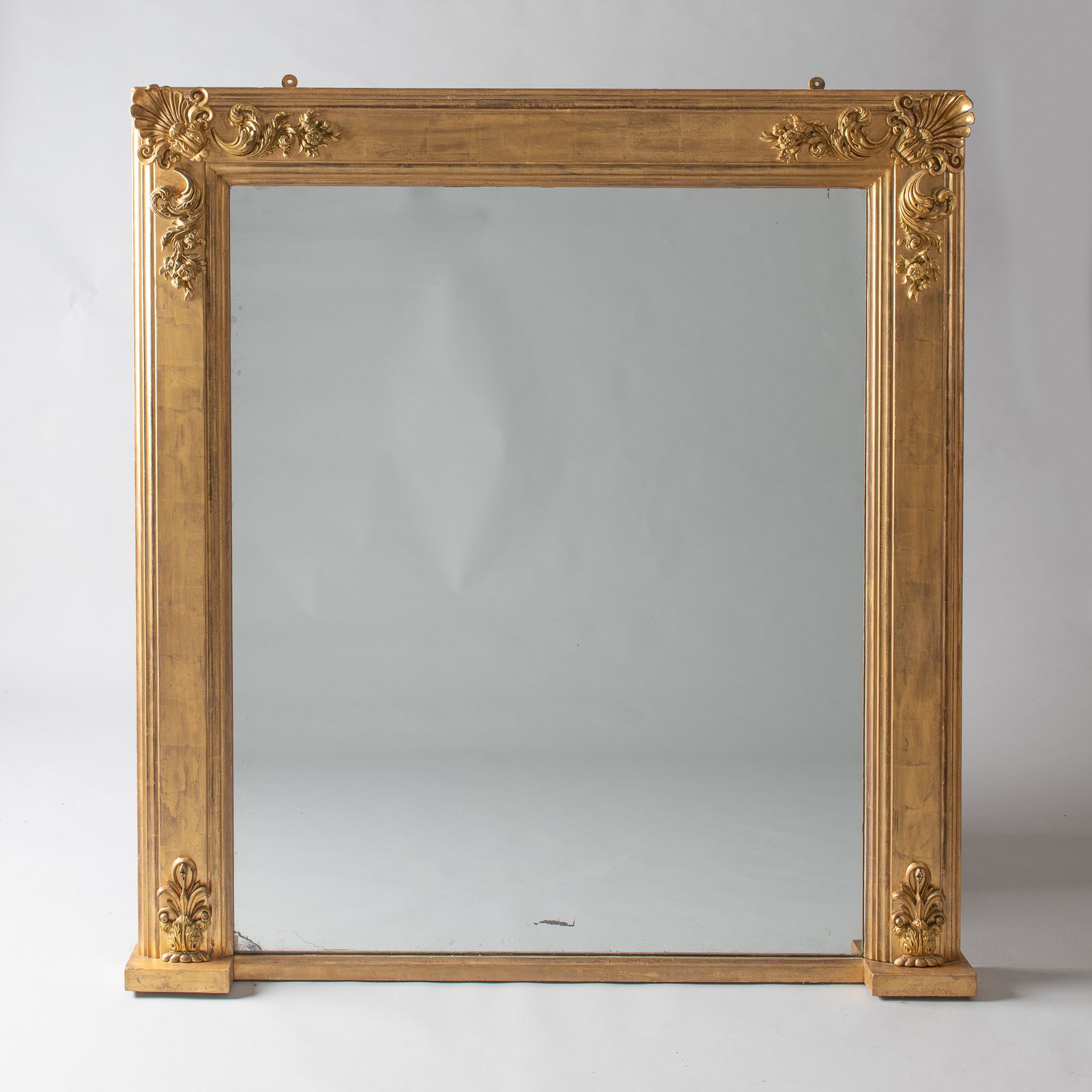 Large English Victorian Gilt Overmantle Mirror