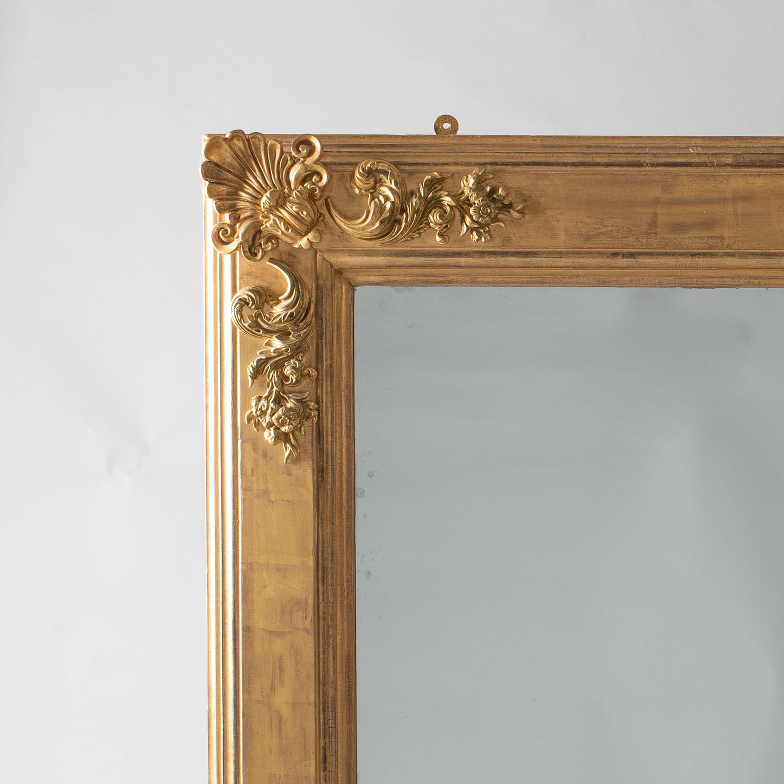 Large English Victorian Gilt Overmantle Mirror photo for sale