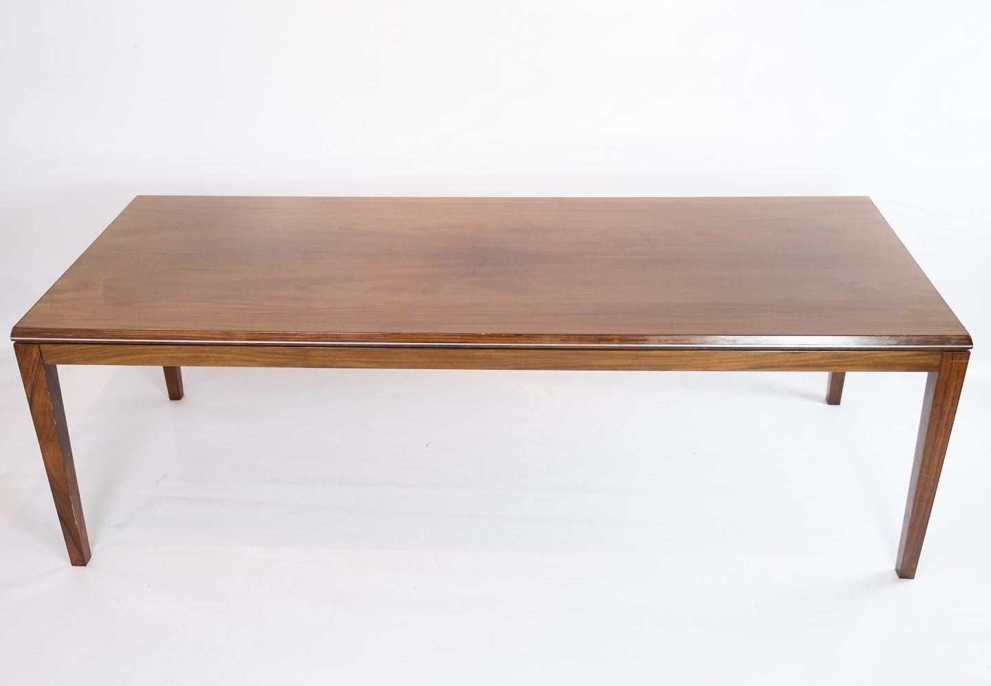Coffee Table Made In Rosewood Decorated With Metal Edge Of Danish Design From The 1960s. photo furniture