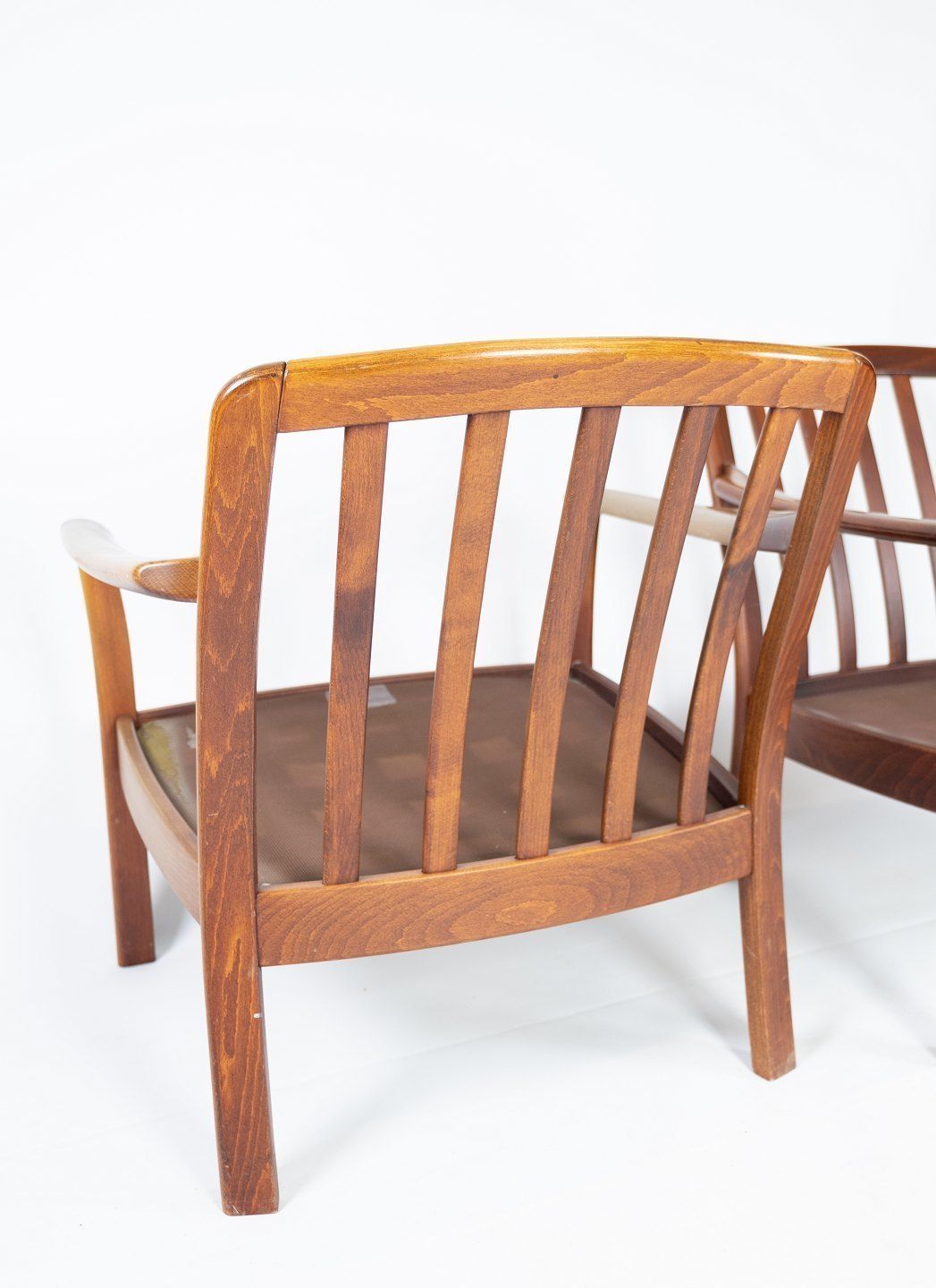 A Set Of Easy Chairs In Polished Wood And Cushions In Velor By Dansk Design From The 1960s. photo buy