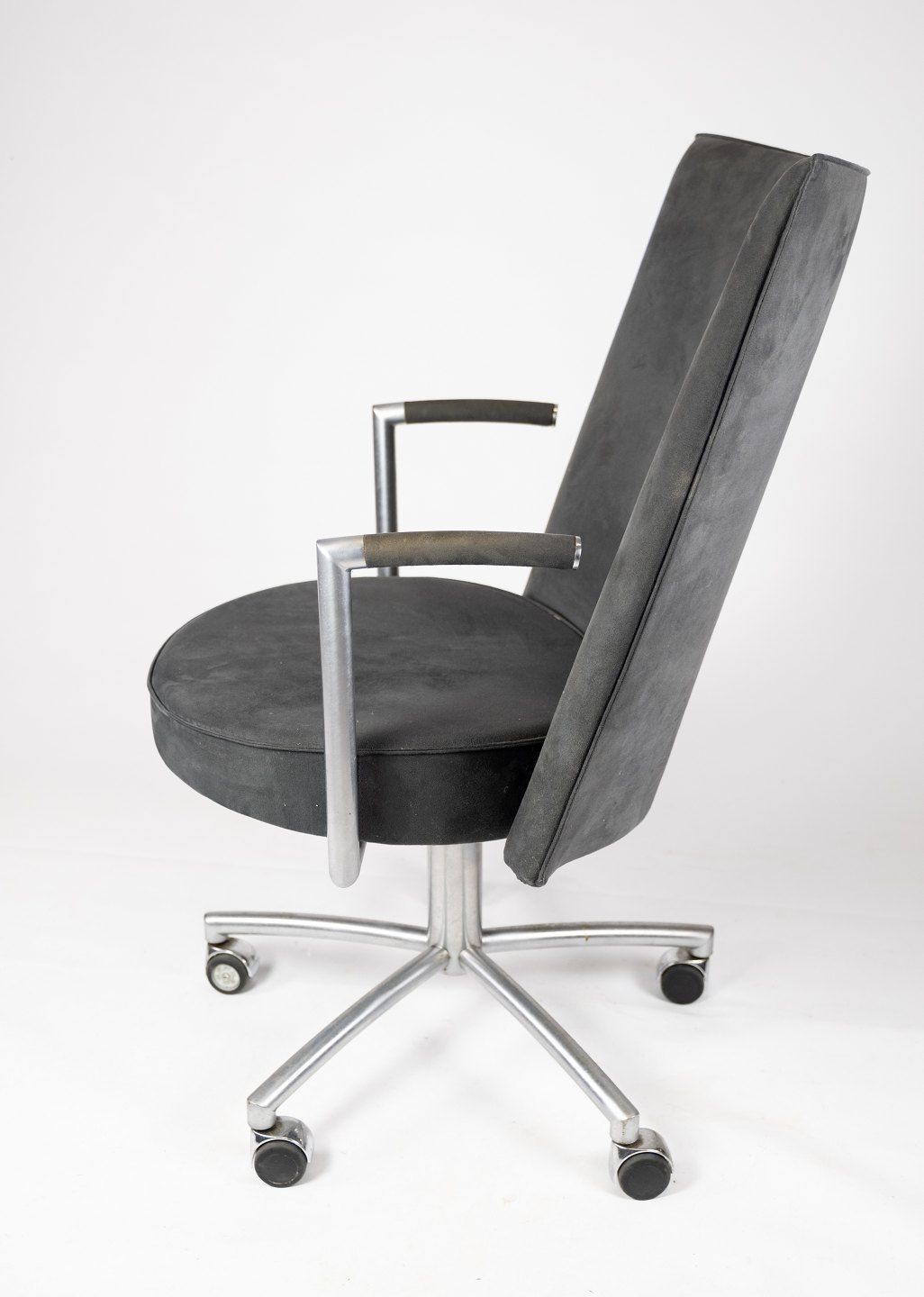 Office Chair, Model Ej70, Upholstered In Dark Gray Fabric Designed By Johannes Foersom And Peter Hiort Lorentzen, And Manufactured By Erik Jørgensen. photo Furniture