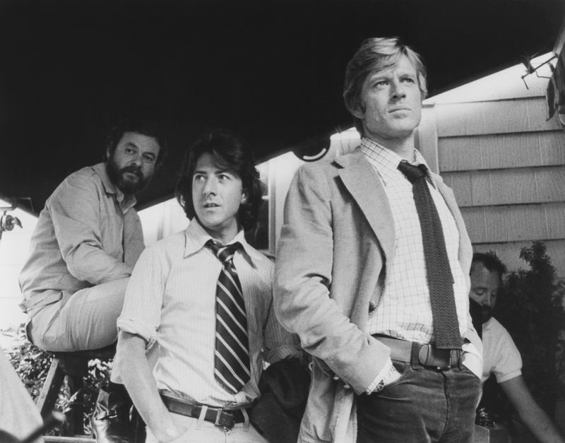 'Pakula, Hoffman, Redford' On Set All The President's Men Silver Gelatin Print Unframed