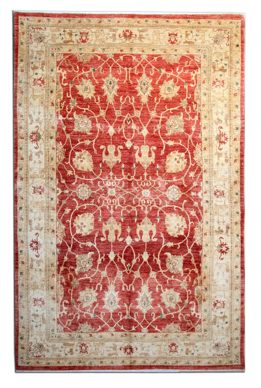 Handwoven Oriental Red Wool Rug, Ziegler Sultanabad Carpet 200 X 310 Cm