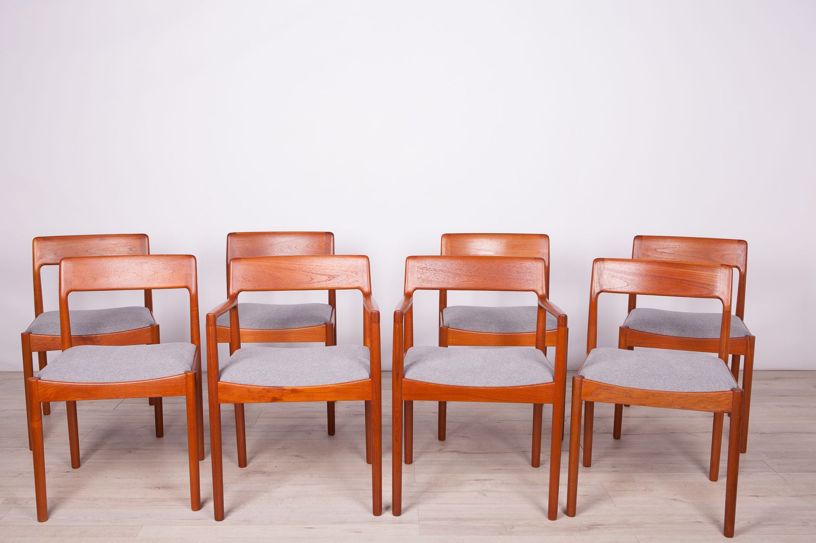 Mid Century Teak Dining Chairs By Johannes Nørgaard For Nørgaards Møbelfabrik 1960s, Set Of 8 photo furniture