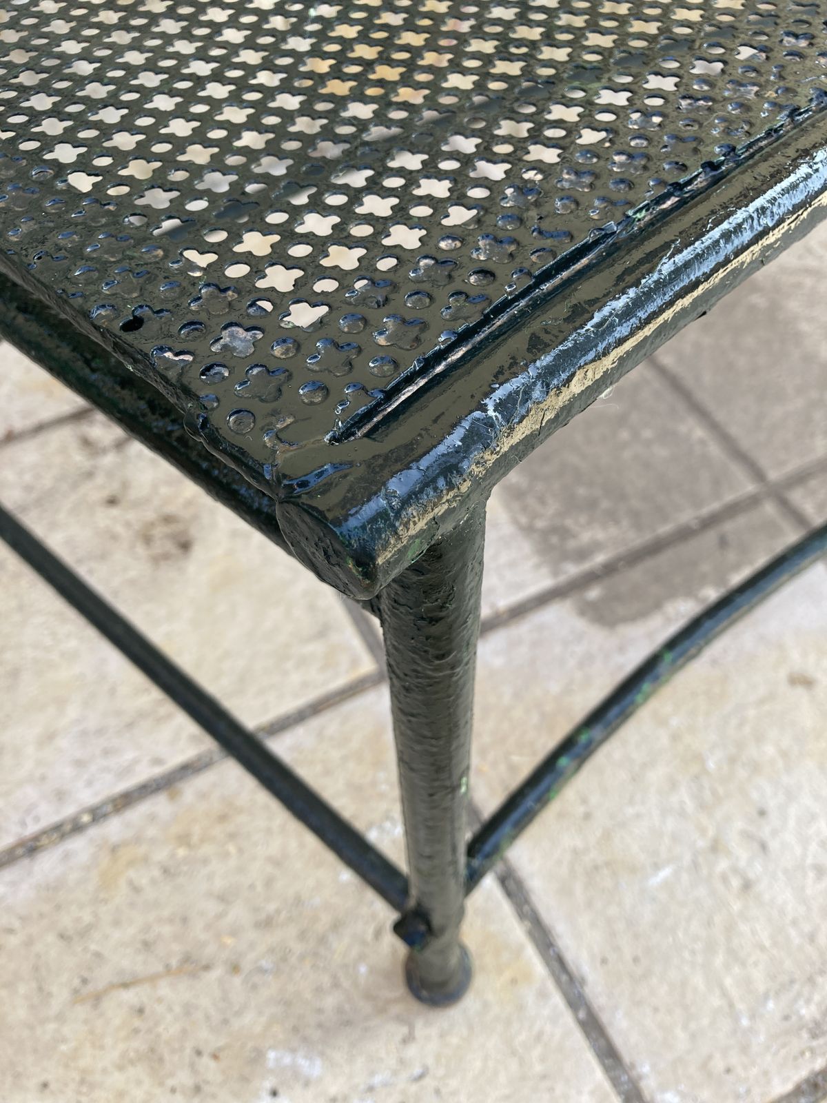 Mid Century Franse Groene Tuinbank photo furniture