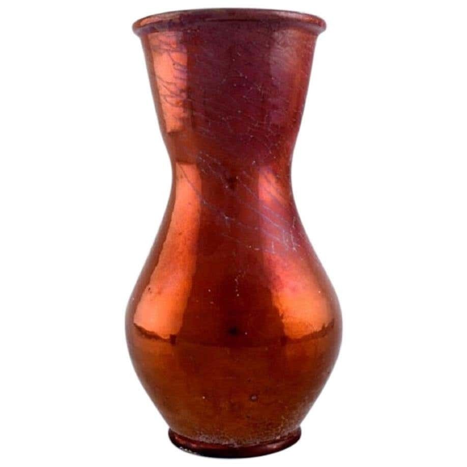 Karl Hansen Reistrup For Kähler, Antique Vase In Glazed Ceramics, 1890s photo furniture