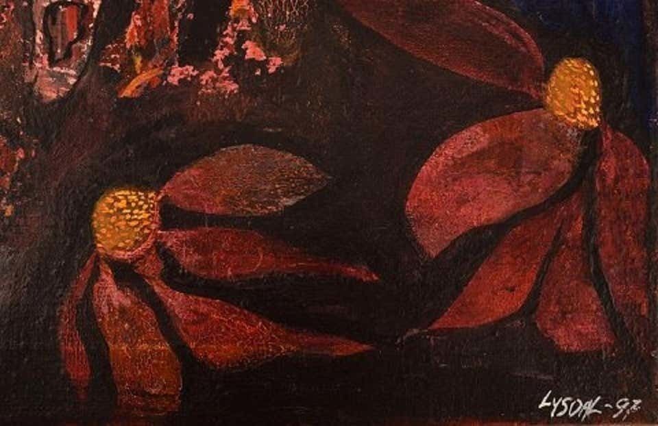 Ivy Lysdal, Acrylic On Canvas, Abstract Modernist Painting, Dated 1997 photo for sale