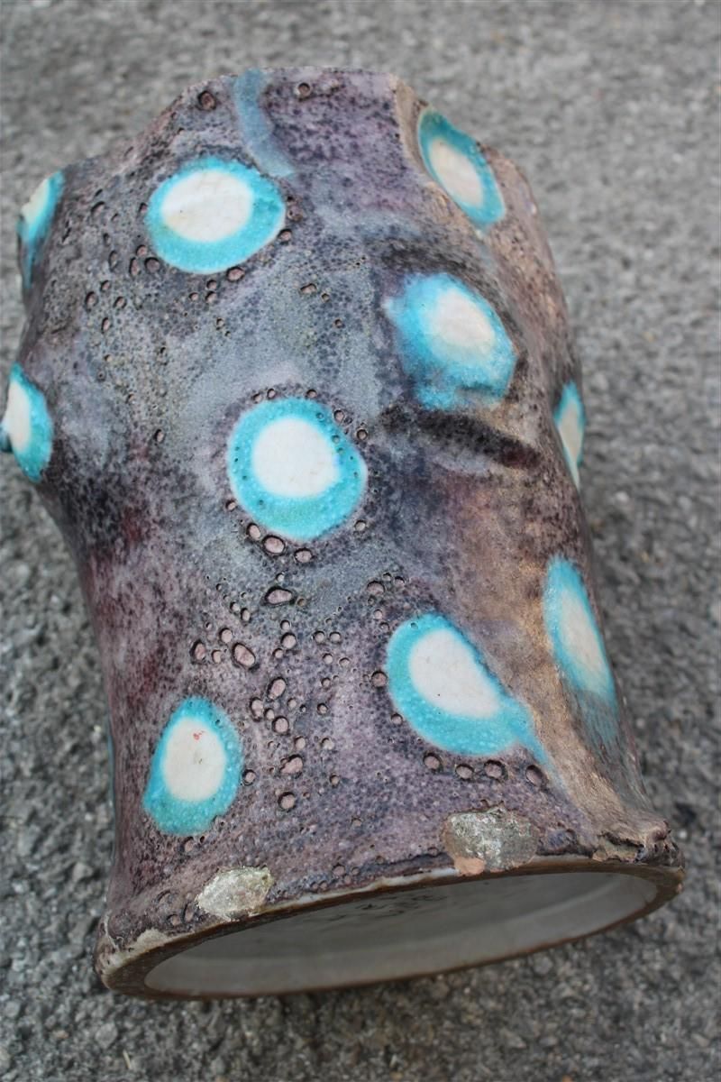 Ceramic Italian Vase Ceramica Artistica Solimene Guido Gambone Style Midcentury photo Home Decor