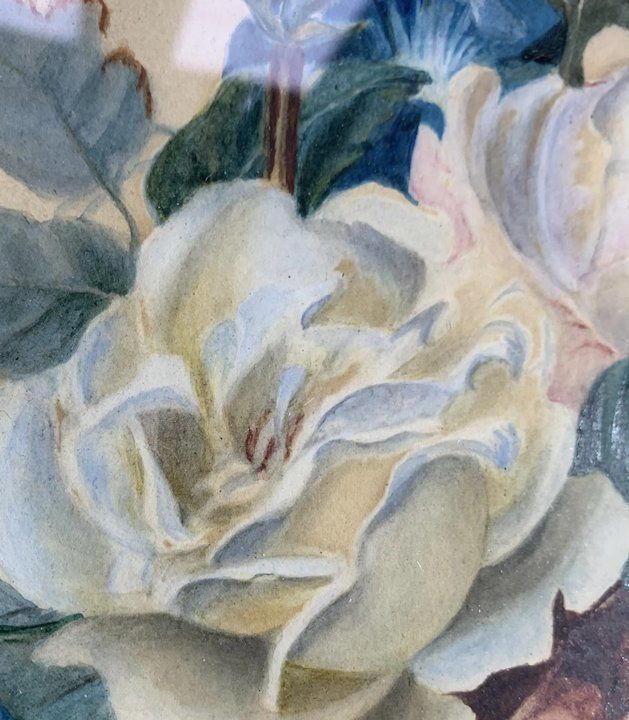 19th Century Watercolour Bunch Of Flowers photo 166.0