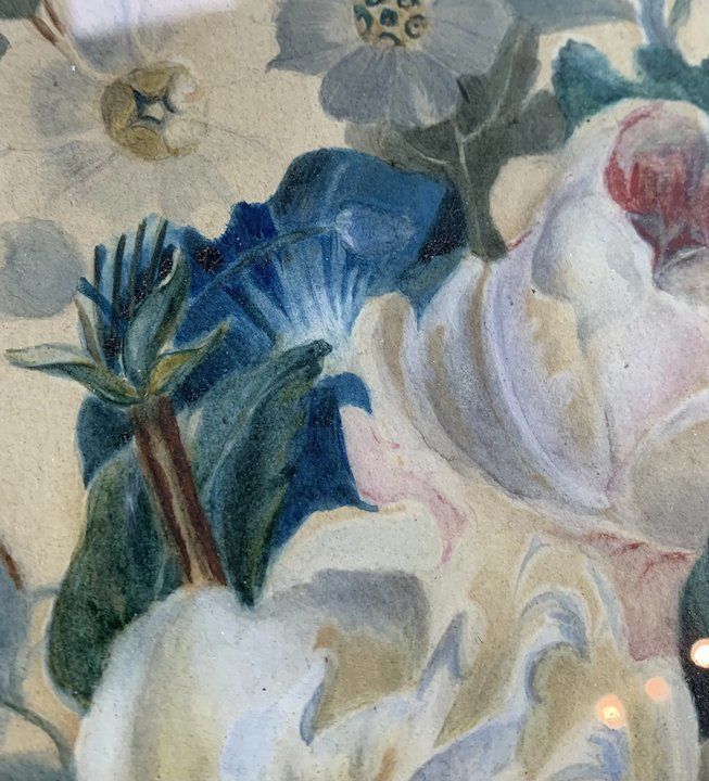 166.0 19th Century Watercolour Bunch Of Flowers photo