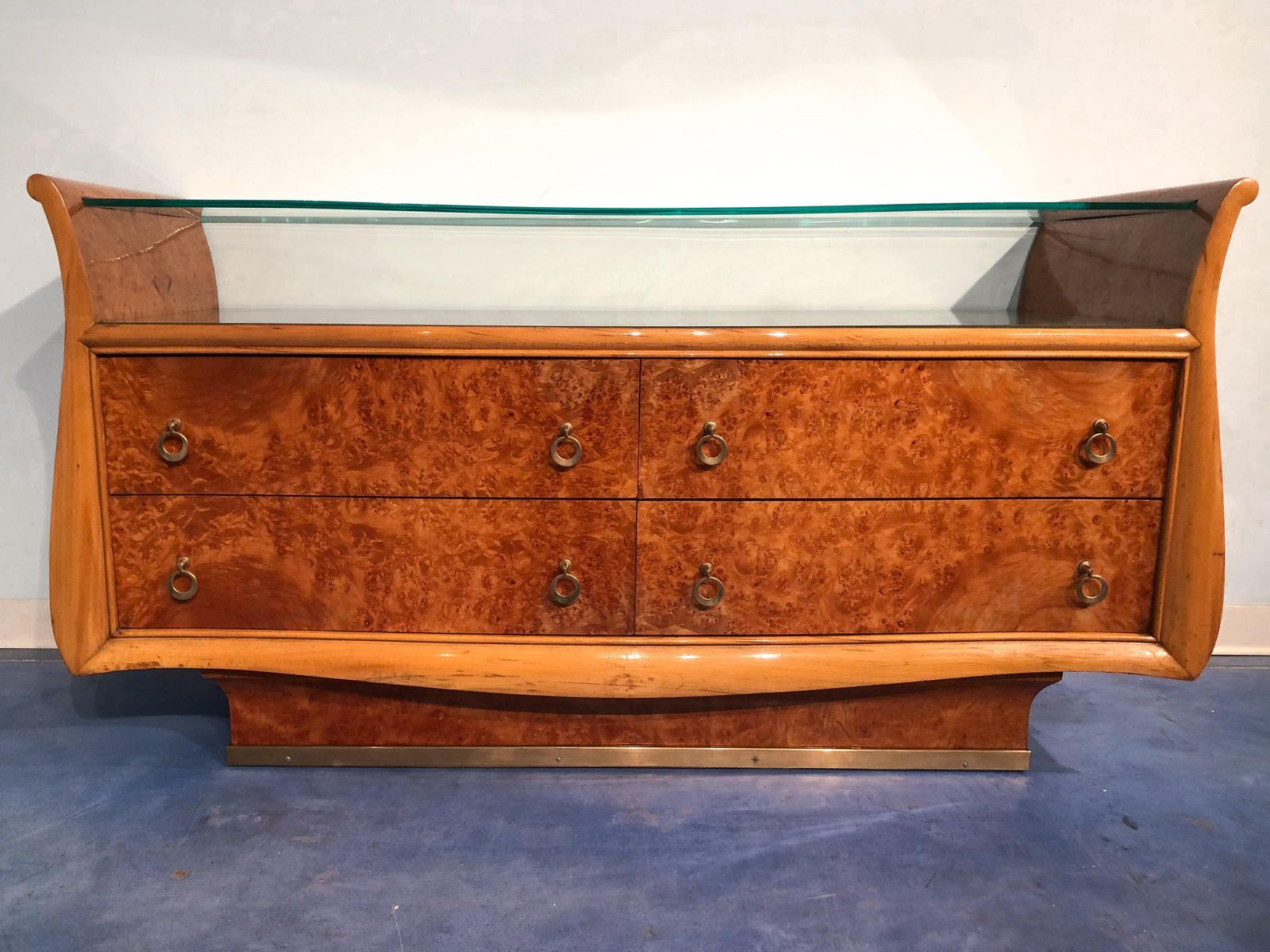 Italian Mid Century Modern Chest Of Drawers In Birch Briar Root, 1950s photo furniture