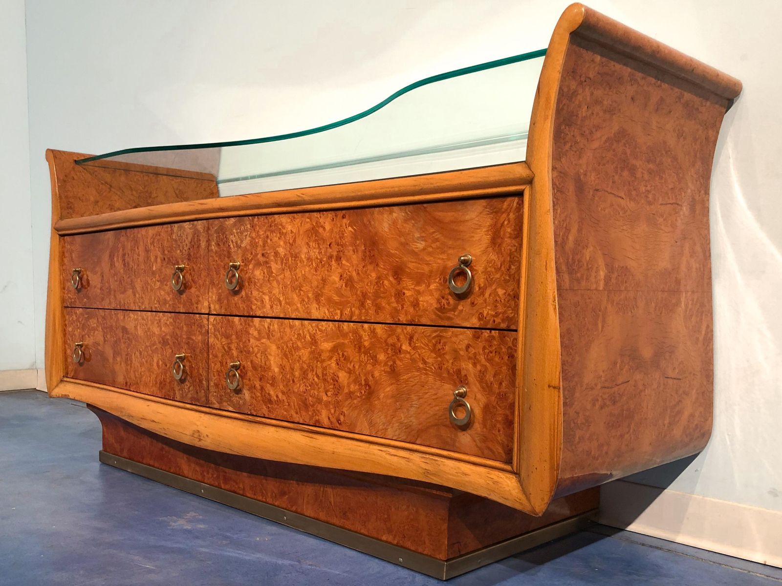Italian Mid Century Modern Chest Of Drawers In Birch Briar Root, 1950s photo 2888.0
