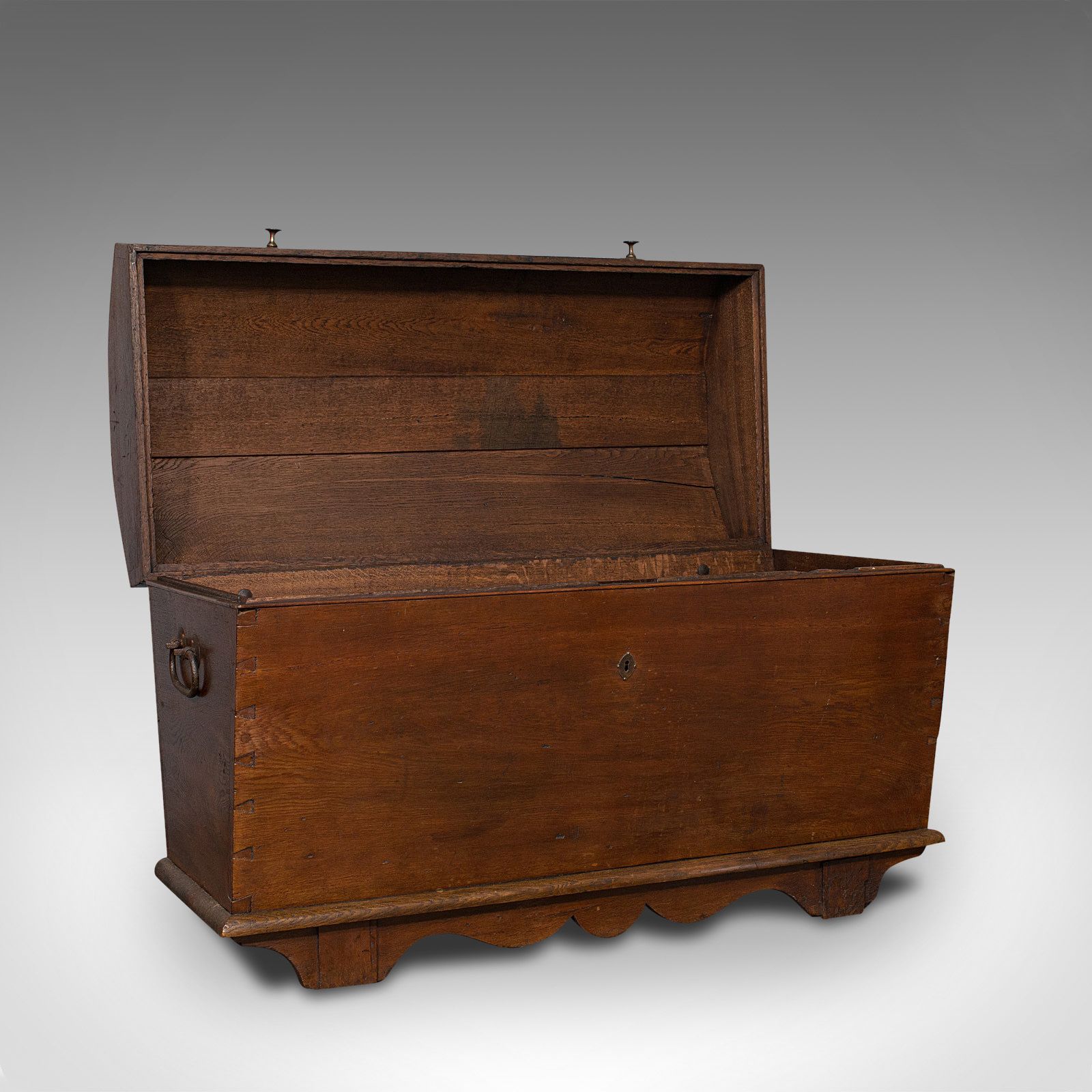 Large Antique Shipping Chest, English, Oak, Carriage Trunk, Georgian, Circa 1800 photo vinterior