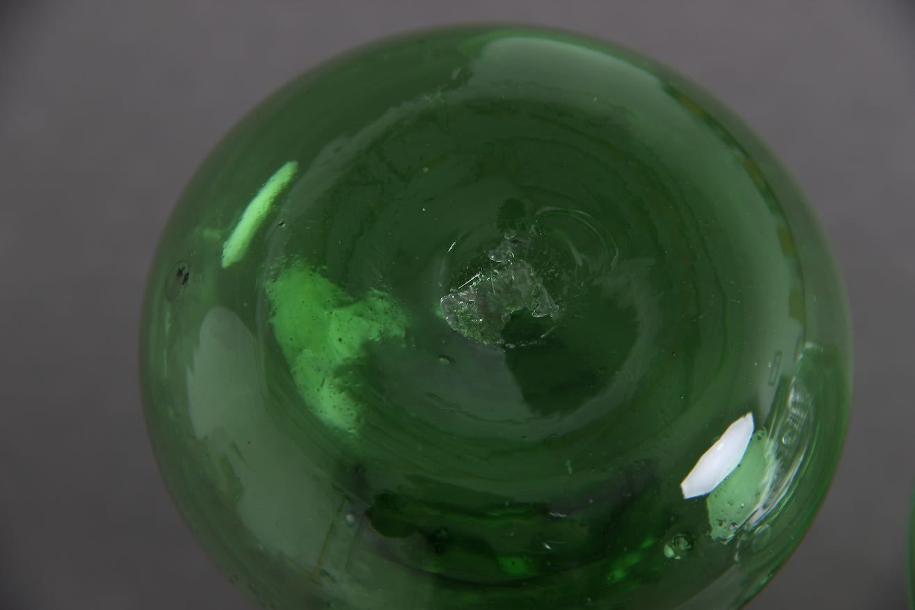 3 Danish Glass Vases / Jugs. Mouth Blown Green Glass. Kastrup Glasværk. photo 300.0
