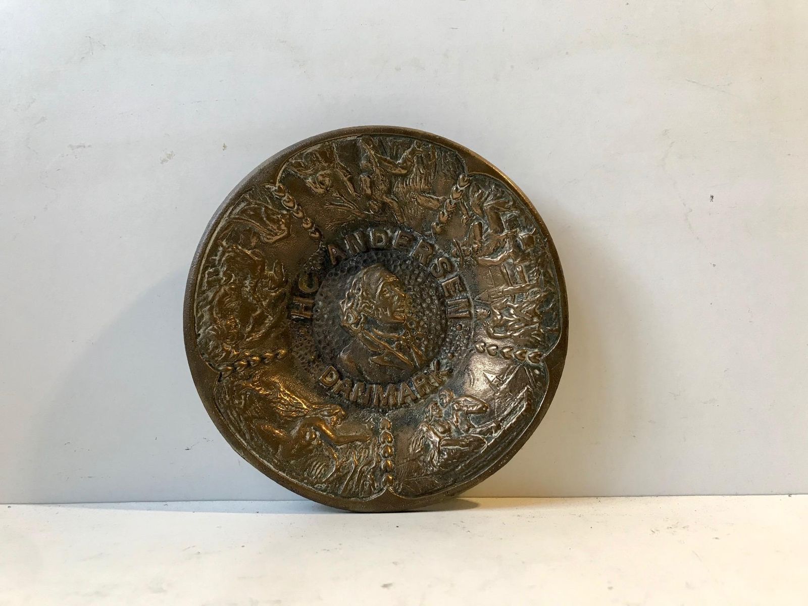 Hans Christian Andersen Bronze Dish With Fairy Tales, 1920s