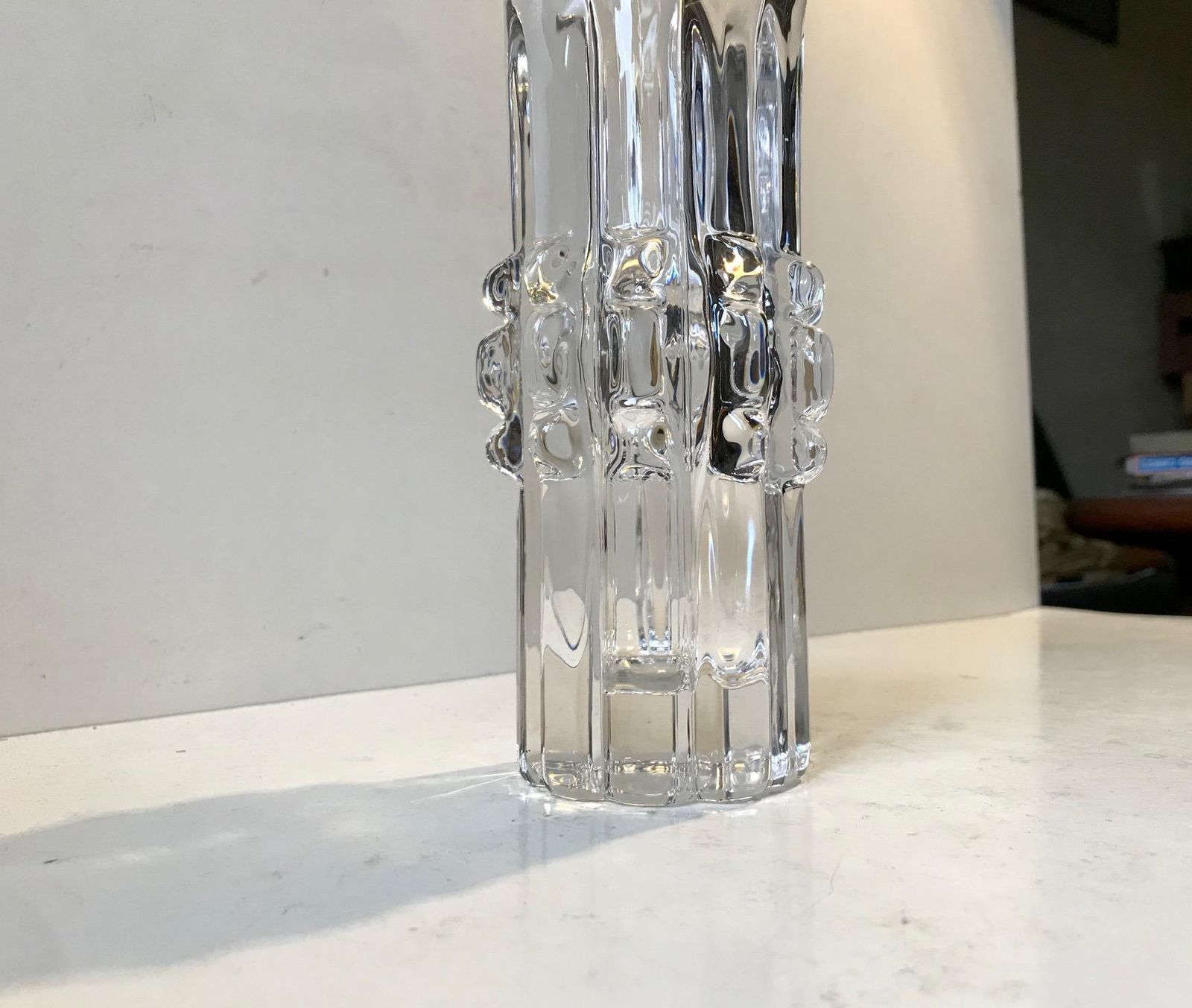 Scandinavian Crystal Vase By Bengt Edenfalk For Royal Krona, 1970s photo furniture