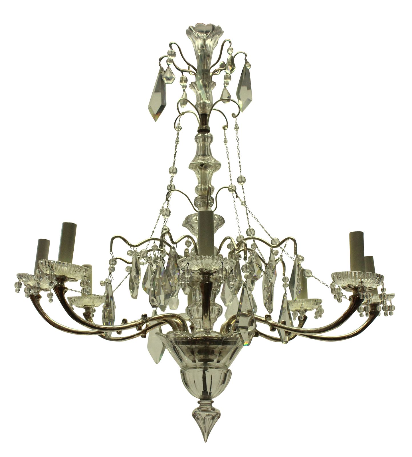 A French Silver & Cut Glass Chandelier photo Lighting