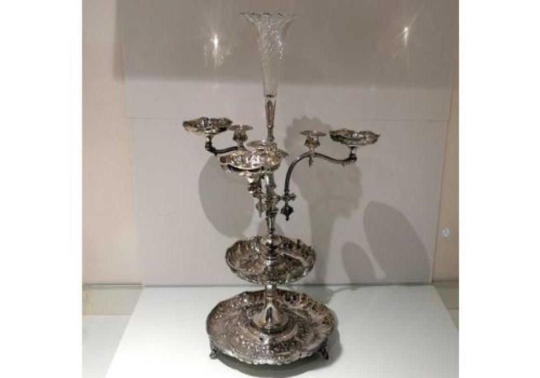 19th Century Antique Victorian Sterling Silver Large Centrepiece Sheffield 1875 John Frederick Fenton & Frank Fenton photo for sale