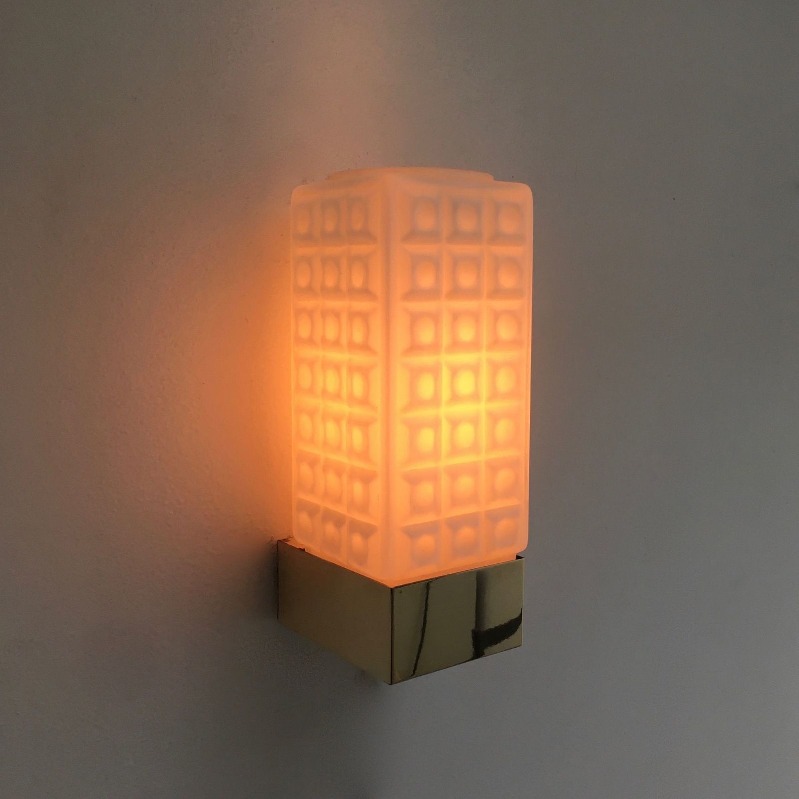 Opaline Glass Wall Lamp, Circa 1960 photo vinterior