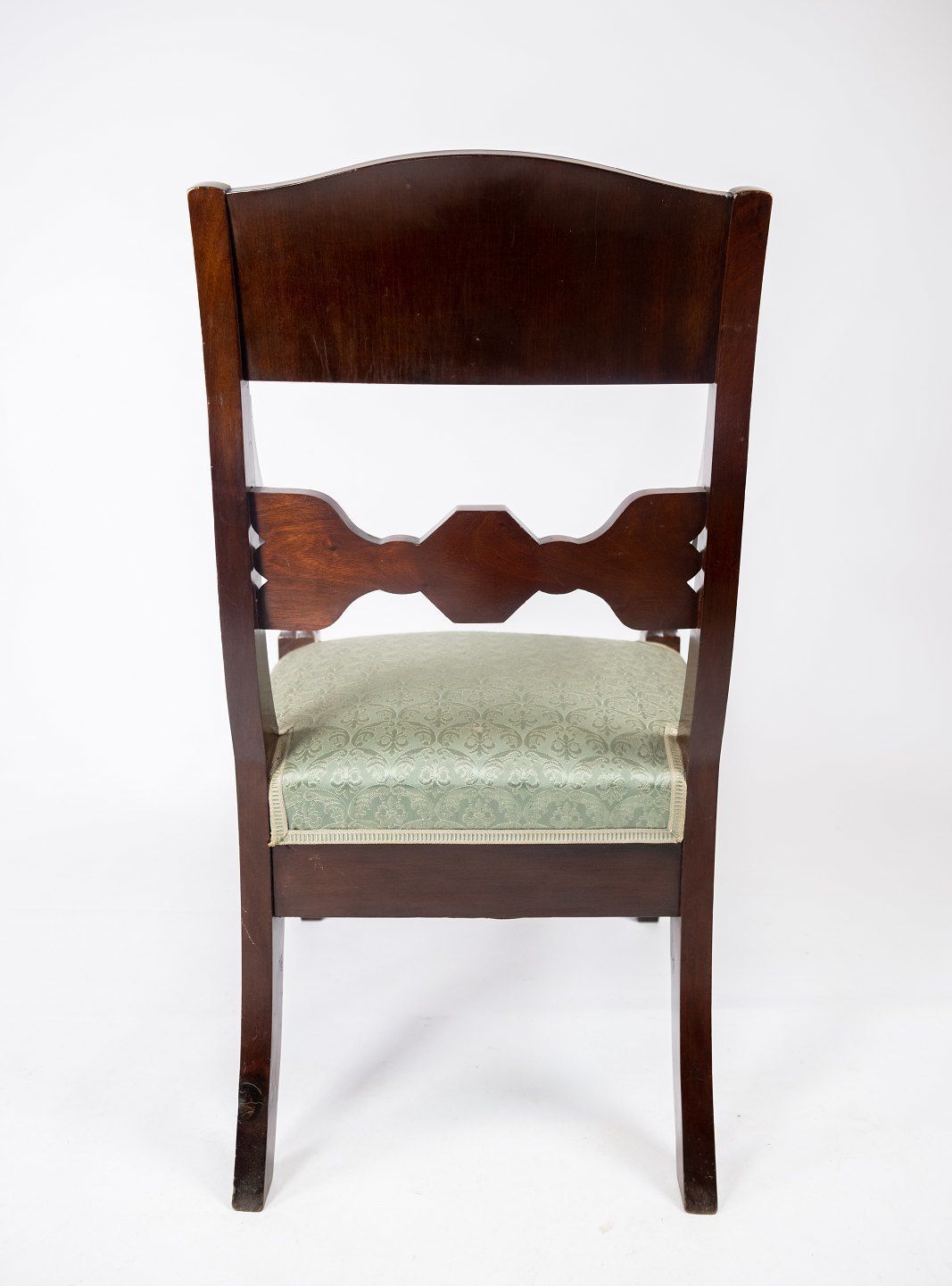 Armchair Of Mahogany And Upholstered With Green Fabric From The 1860s. photo buy