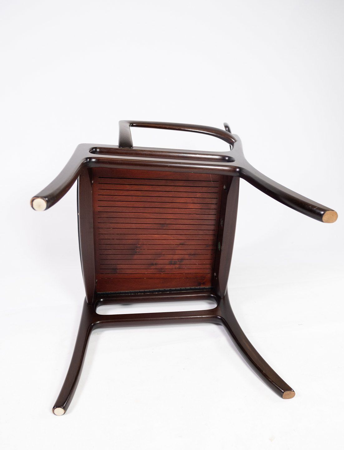 A Pair Of Rungstedlund Armchairs In Mahogany And Uppolstered In Black Leather, By Ole Wanscher And P. Jeppesen. photo buy